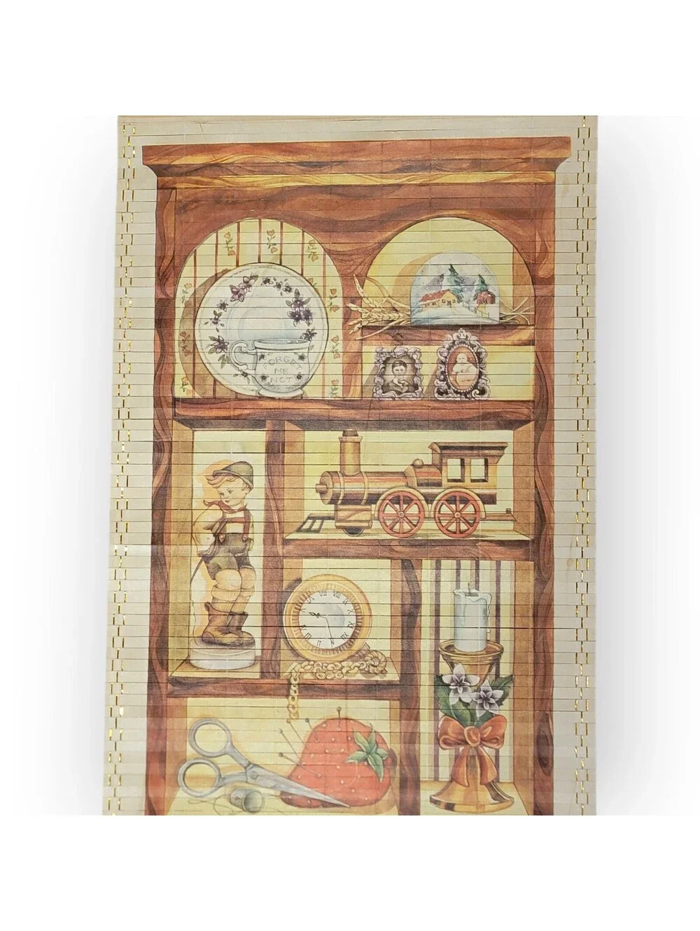 Vintage 1984 Warming Closet Bamboo Wall Calendar with Kitchen Stove Double Sided